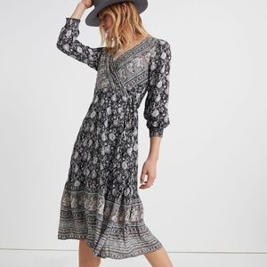 Lucky Brand Paisley Border Print Wrap Dress